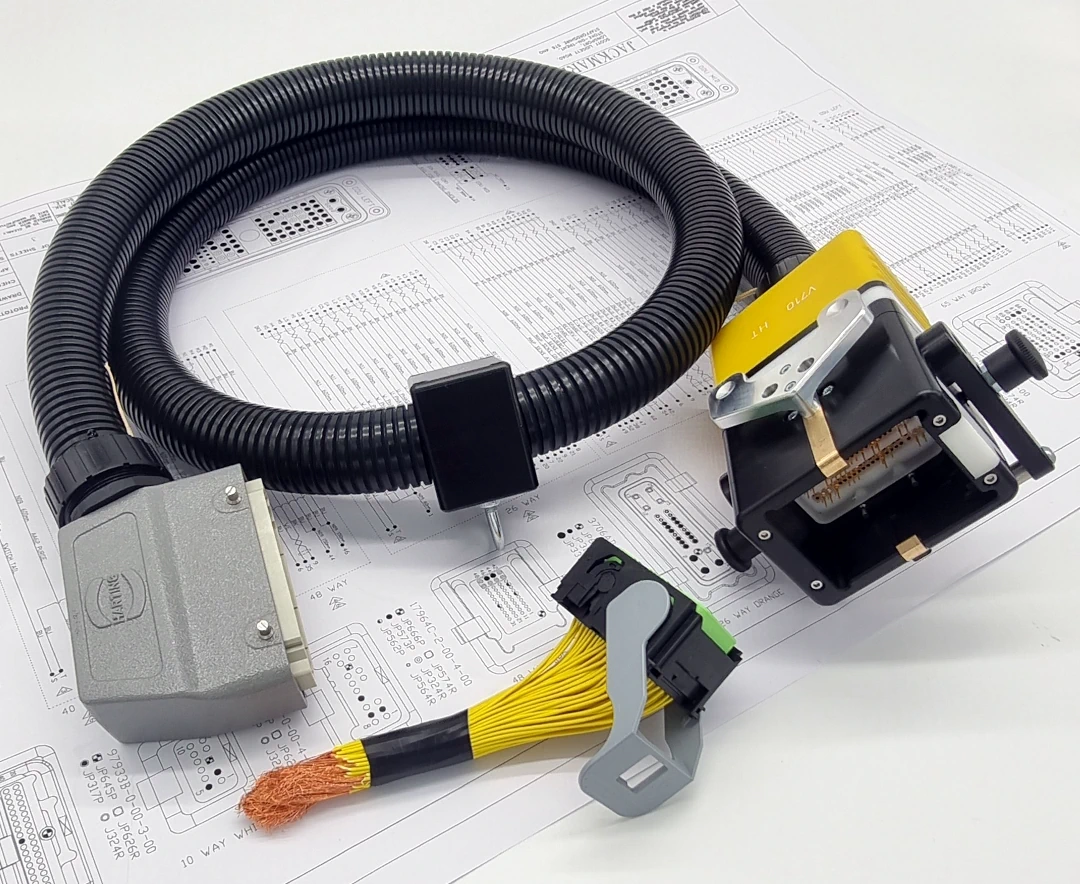 Yellow connector and lead on schematic background